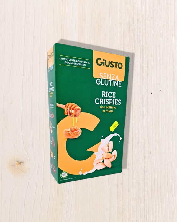 Cereali Giusto Rice Crispies Senza Glutine 250g – Riso Soffiato al Miele, Vegano e Senza Lattosio | L'Angolo SalutareGLUTINE