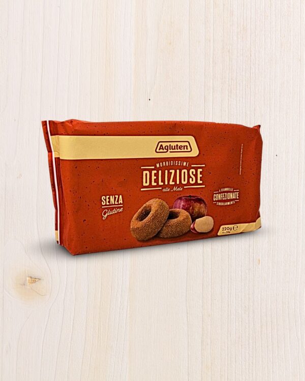 Agluten Morbissime Deliziose alle Mele - Ciambelle Senza Glutine con Mela - 220g L'Angolo Salutare
