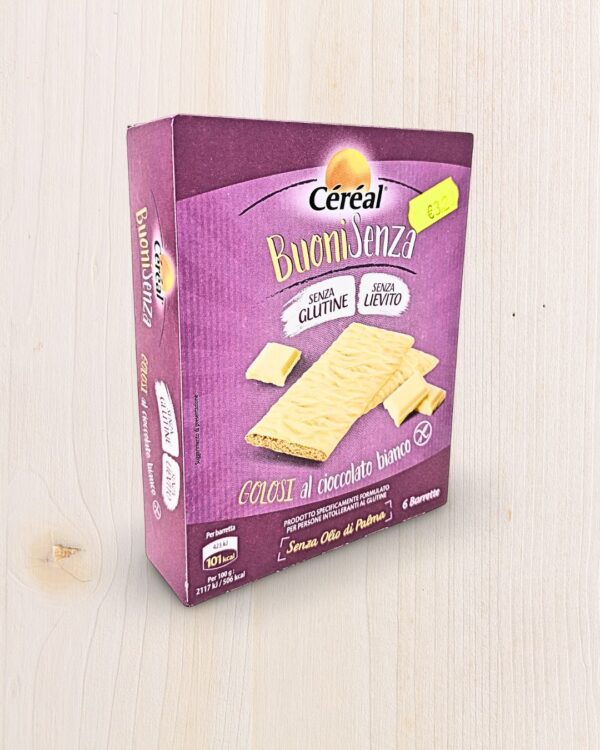 Céréal BuoniSenza Golosi al Cioccolato Bianco Senza Glutine e Senza Lievito (6x25g) - L'Angolo Salutare Eboli
