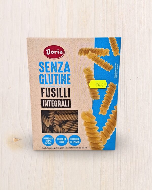 Doria Fusilli Integrali Senza Glutine - Pasta 100% Naturale - 400g L'Angolo Salutare