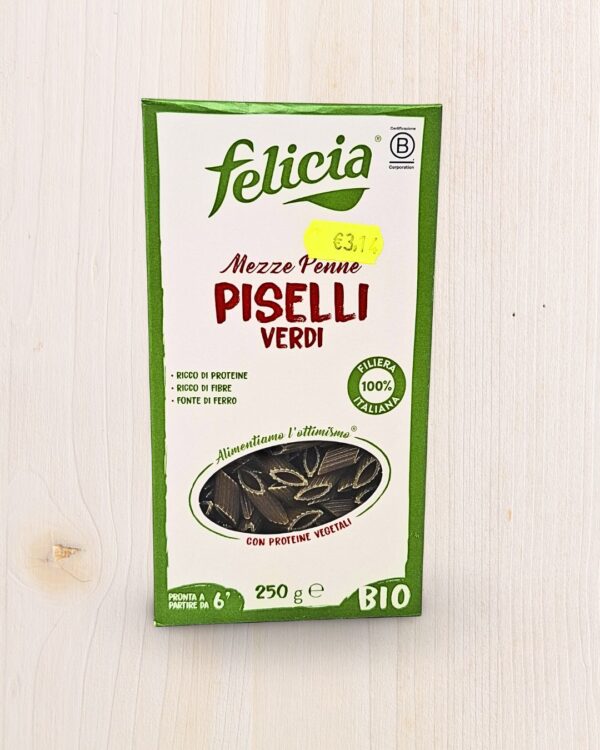 Felicia Mezze Penne Piselli Verdi 250g - Senza Glutine L'Angolo Salutare