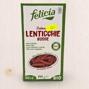 Felicia Sedan Lenticchie Rosse - Pasta Senza Glutine Biologica - 250g L'Angolo Salutare