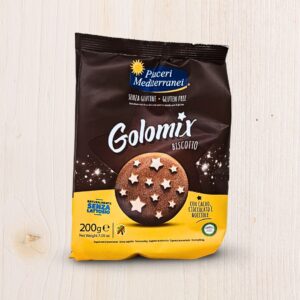 Biscotti Golomix Piaceri Mediterranei Senza Glutine 200g | Al Cacao con Nocciole – L’Angolo Salutare