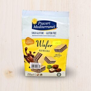 Piaceri Mediterranei Golosi Quadrotto Wafer alla Nocciola - Senza Glutine e Senza Lattosio - 200g L'Angolo Salutare