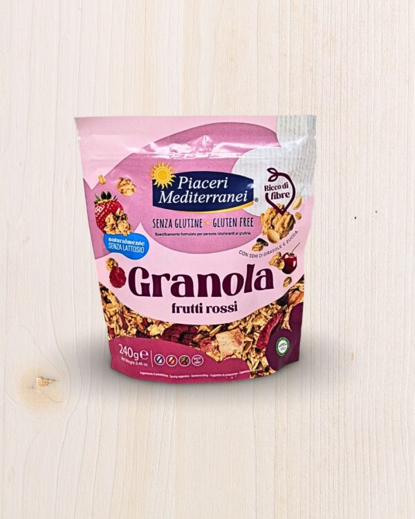 Piaceri Mediterranei Granola Frutti Rossi Senza Glutine e Senza Lattosio (240g) - L'Angolo Salutare Eboli