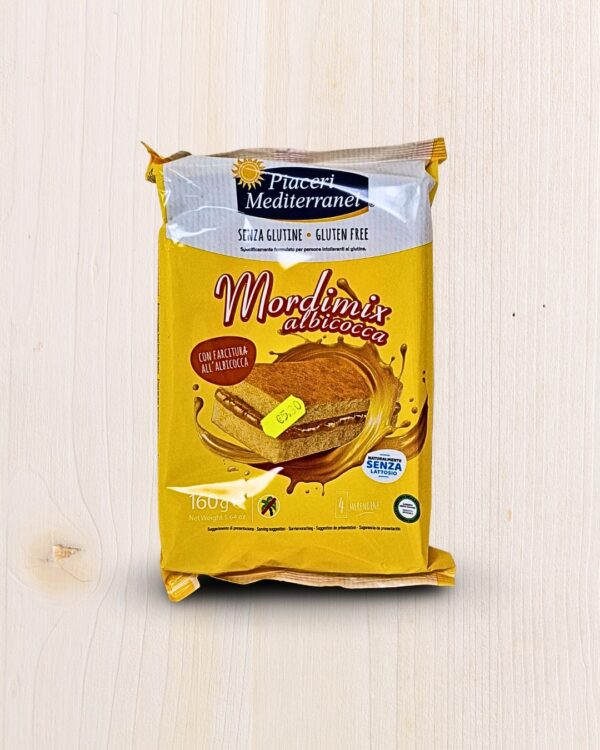 Piaceri Mediterranei Mordimix Albicocca - Snack Senza Glutine con Farcitura all’Albicocca - 160g L'Angolo Salutare
