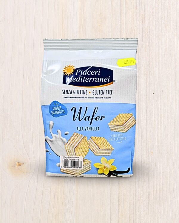 Piaceri Mediterranei Wafer Vaniglia Senza Glutine e Senza Lattosio (200g) - L'Angolo Salutare Eboli
