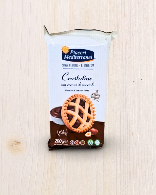 Crostatine con Crema di Nocciole Senza Glutine Piaceri Mediterranei 4x50g – Vegan, Senza Latte e Uova | L'Angolo Salutare