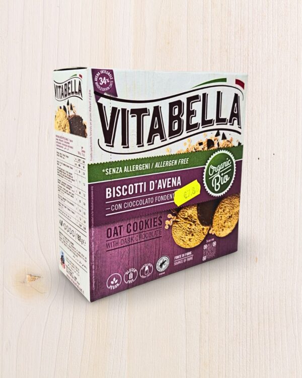Vitabella Biscotti d'Avena Cioccolato Fondente Bio Senza Allergeni (180g) - L'Angolo Salutare Eboli