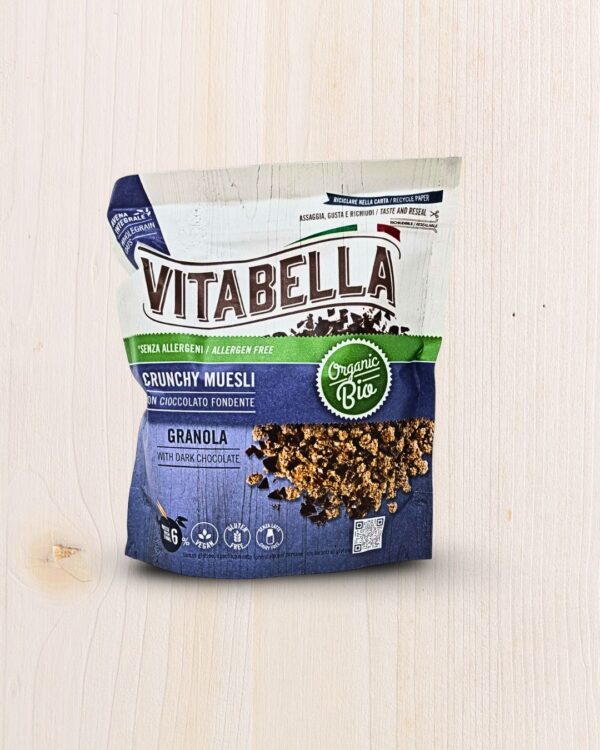 Vitabella Crunchy Muesli Granola Cioccolato Fondente Bio Senza Allergeni (300g) - L'Angolo Salutare Eboli