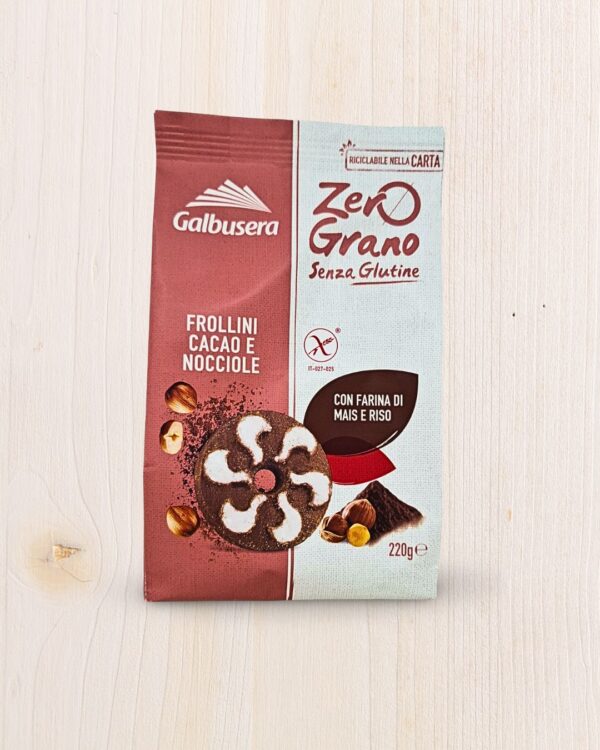 Galbusera Zero Grano Frollini Cacao e Nocciole Senza Glutine (220g) - L'Angolo Salutare Eboli