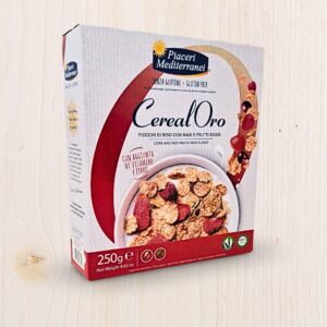 Piaceri Mediterranei Cereal Oro Fiocchi di Riso Mais Frutti Rossi Senza Glutine (250g) - L'Angolo Salutare Eboli