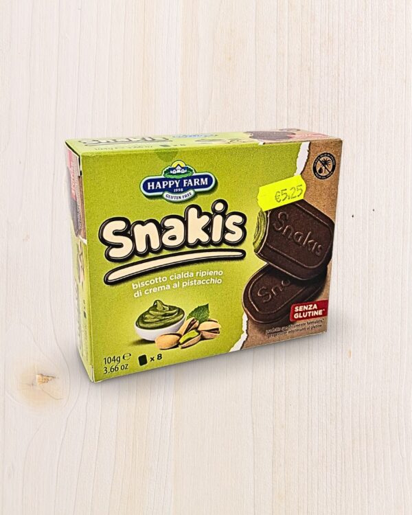Happy Farm Snakis Pistacchio Senza Glutine (104g) - L'Angolo Salutare, Supermercato Senza Glutine Eboli