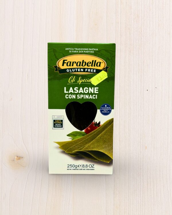 Farabella Lasagne con Spinaci Senza Glutine 250g L'Angolo Salutare - Supermercato Senza Glutine